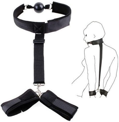Black Nylon Adjustable Hand Wrist Braces & Neck Cuffs