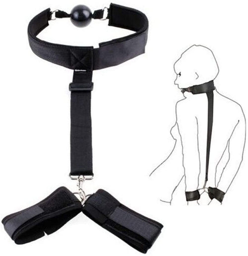 Black Nylon Adjustable Hand Wrist Braces & Neck Cuffs