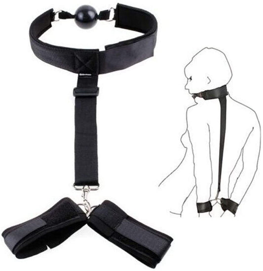 Black Nylon Adjustable Hand Wrist Braces & Neck Cuffs
