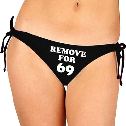 Black Satin Glow In The Dark Panty With Remove For 69 Print