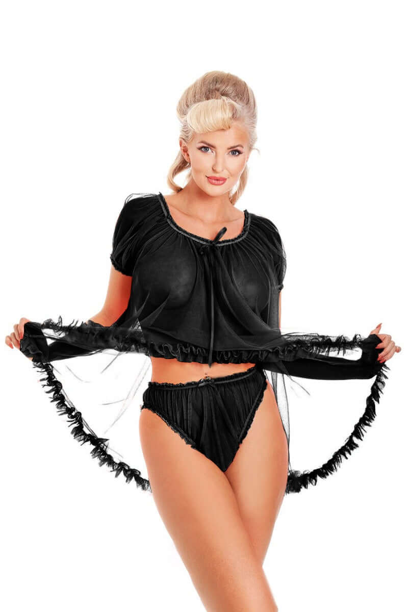 Sexy Black Lace Baby Doll Lingerie