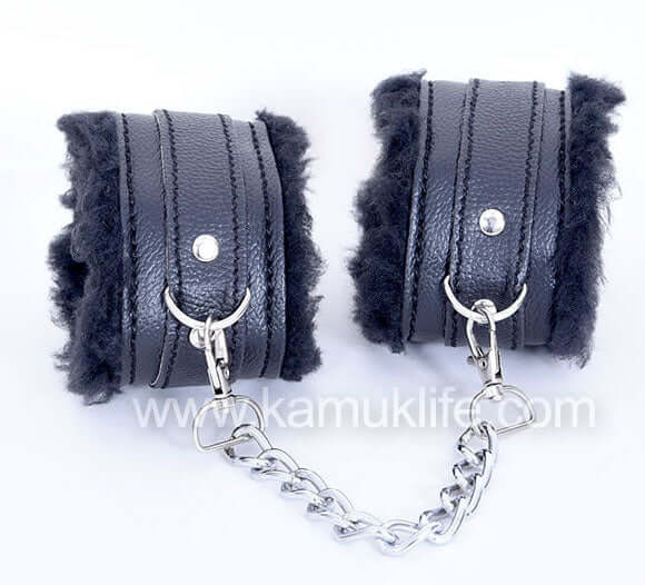 3pcs Black Leather Bondage Kit