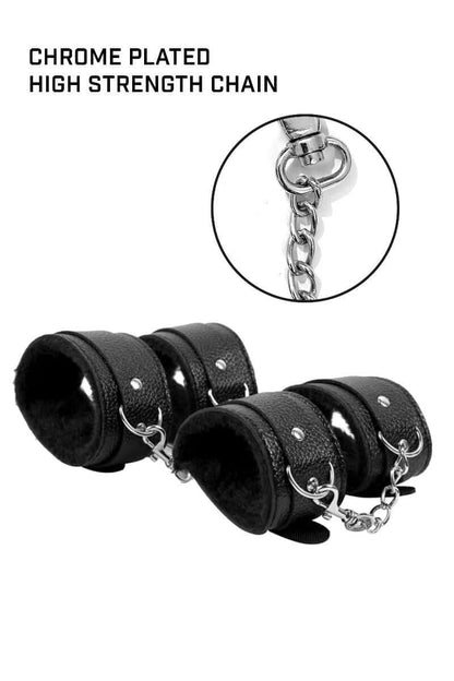 11 pc Black Leather BDSM Kit for couples.