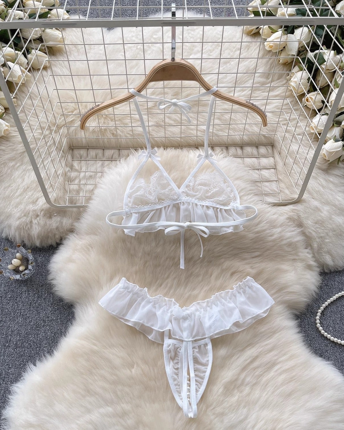 Set the Mood Two Piece Lace Lingerie Set