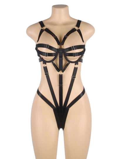 Black Adjustable Bondage Bodysuit