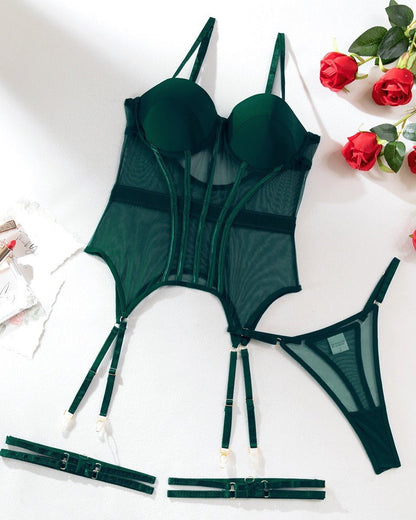 Bordeaux Bliss Two Piece Lace Lingerie Set