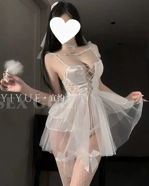 Bouquet Toss Energy Lace-Up Babydoll Lingerie