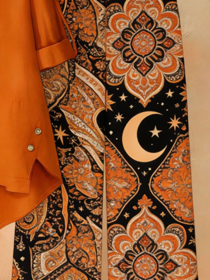 Elegant Botanical Print 2-Piece Women’s Co-Ord Set