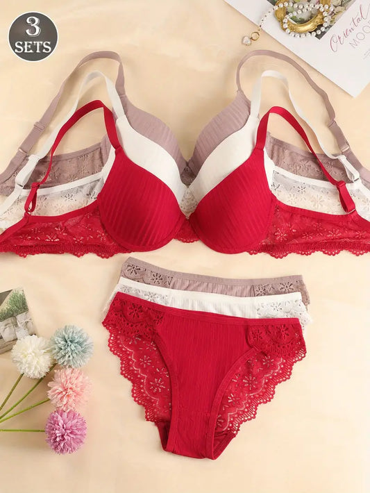 3 Sets Of Bra & Panties