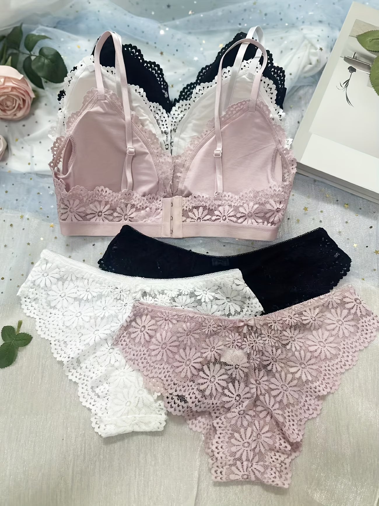 Pack of 6 Women’s Lace Lingerie Set
