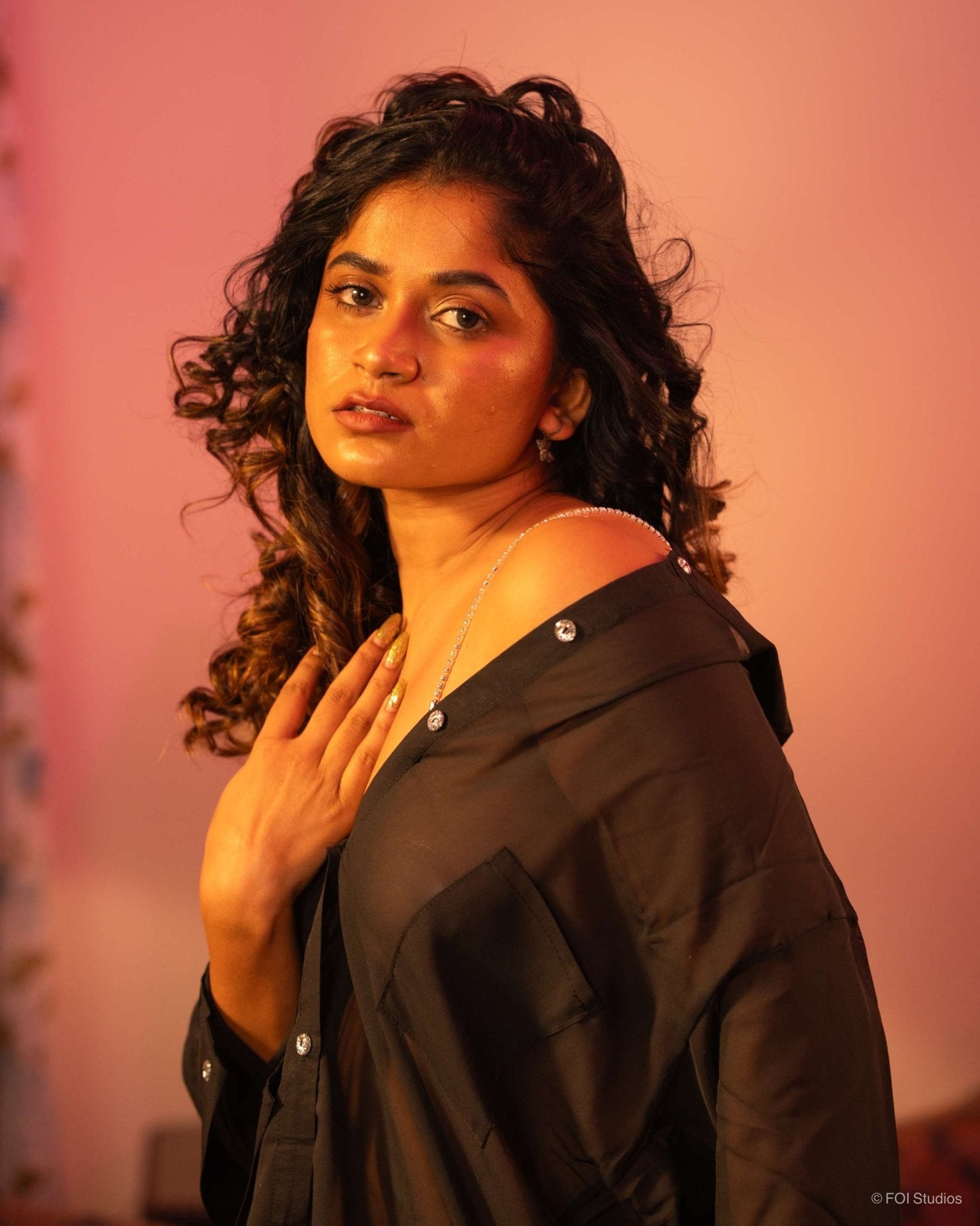 Cloud Nine Boyfriend Shirt Style Off-Shoulder Sheer Lingerie