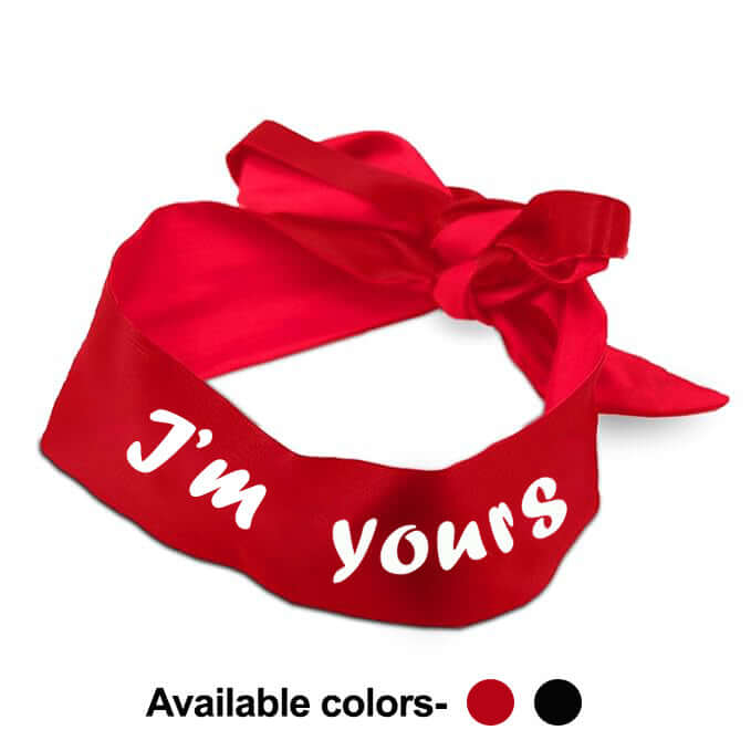 I'm Yours Glow In The Dark Satin Eye Mask & Adjustable Satin Blindfold