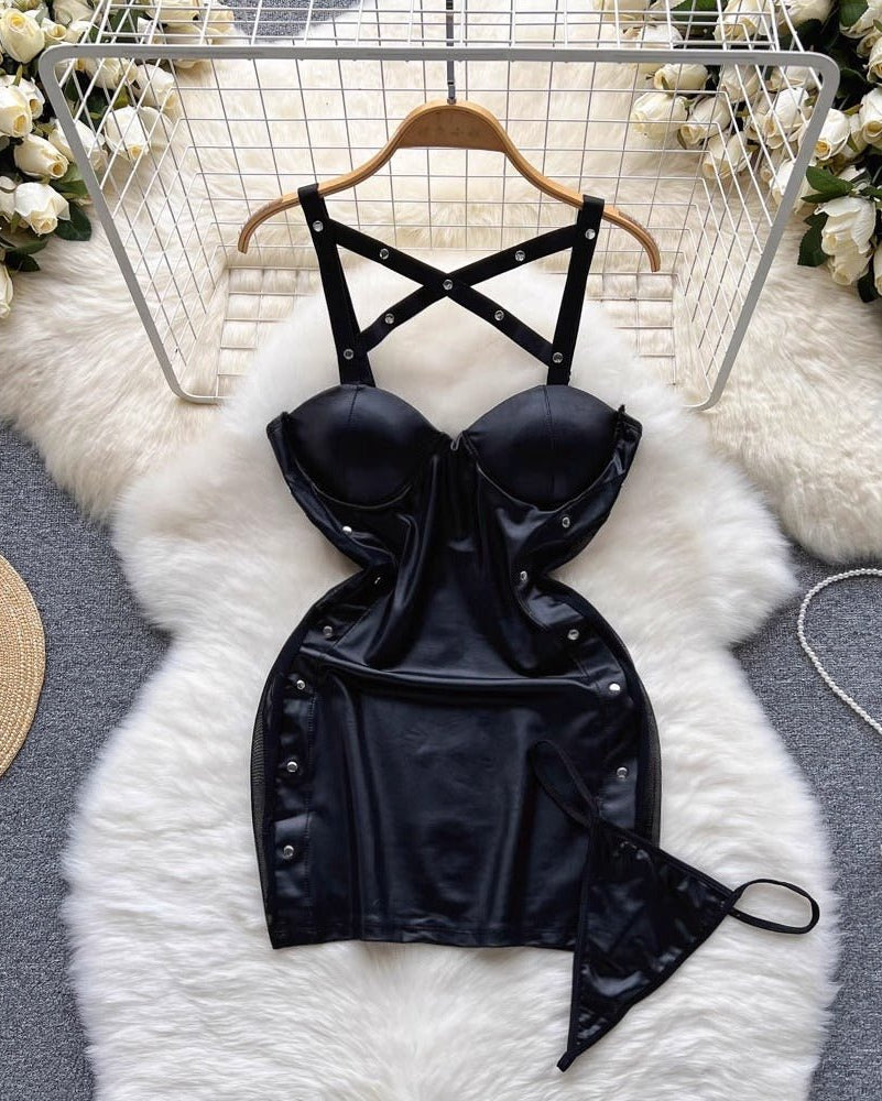Dark Devotion Leather Lingerie Set