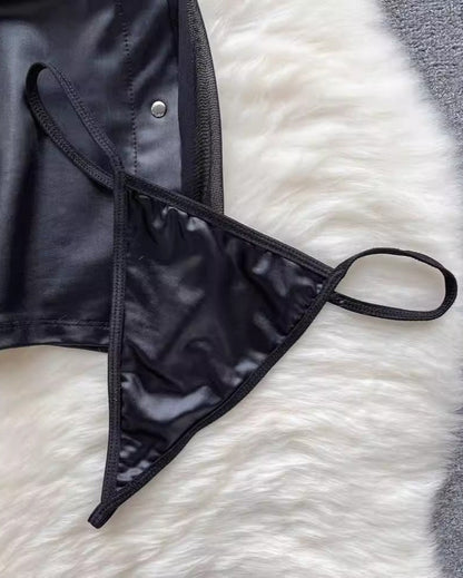 Dark Devotion Leather Lingerie Set