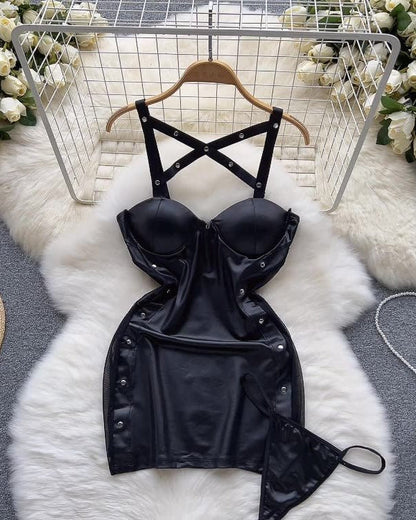 Dark Devotion Leather Lingerie Set