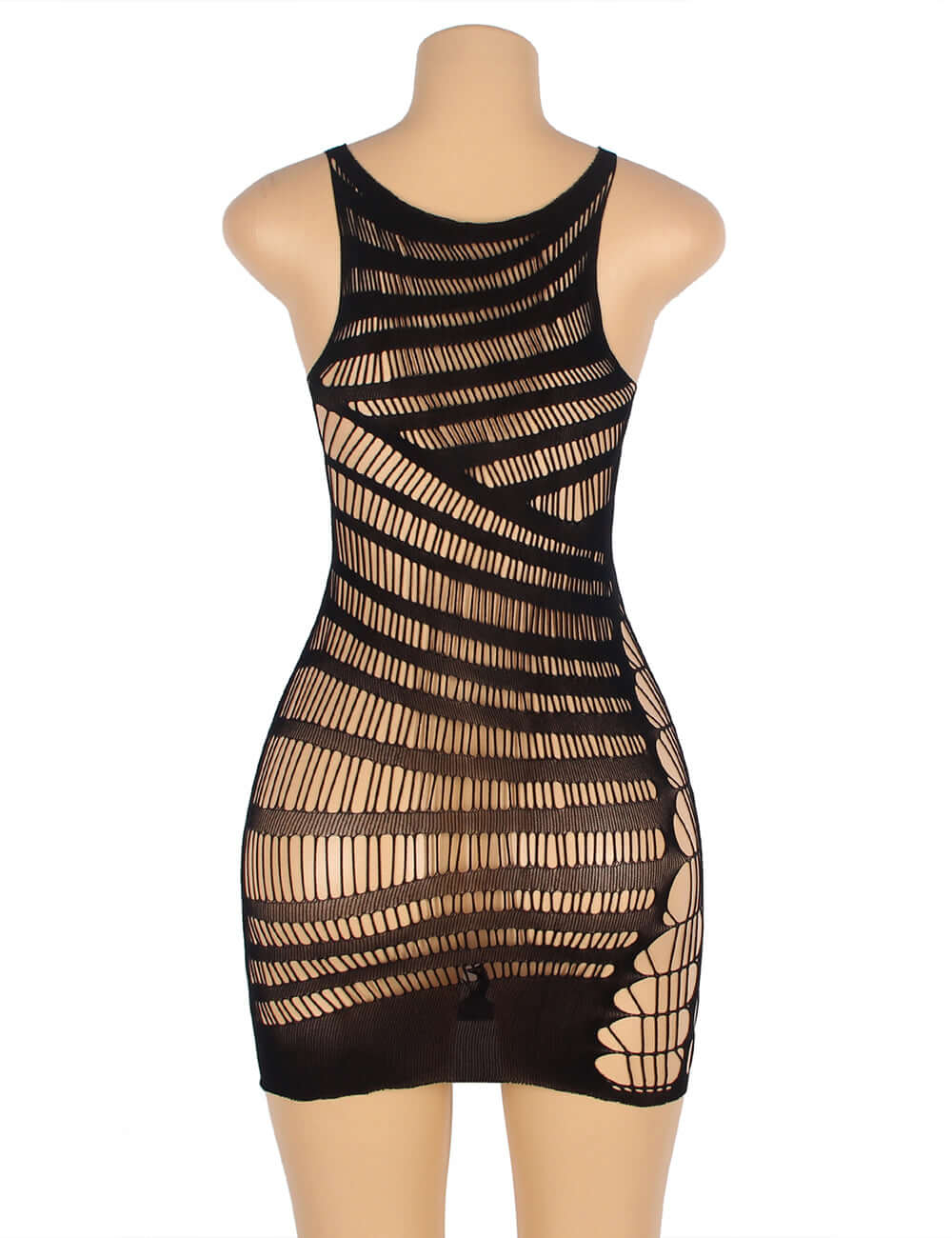Crotchet Mesh Hollow-out Mini Chemise Dress