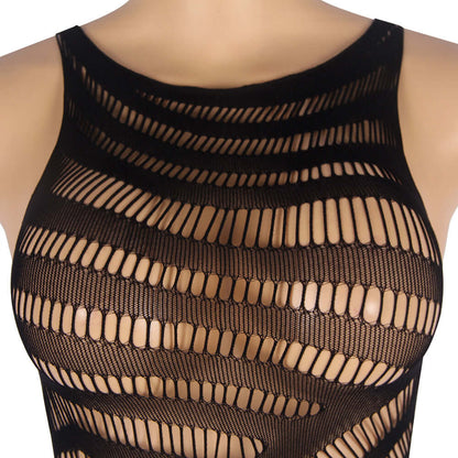 Crotchet Mesh Hollow-out Mini Chemise Dress