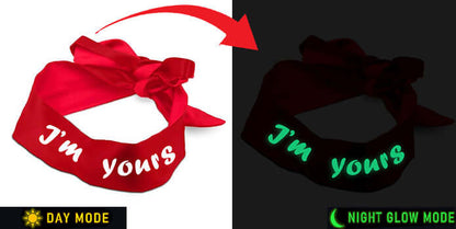 I'm Yours Glow In The Dark Satin Eye Mask & Adjustable Satin Blindfold
