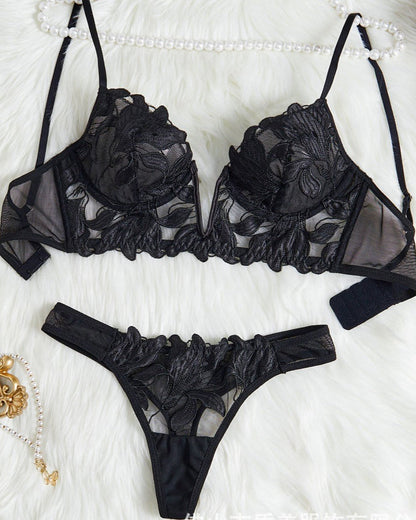 Date Night Weapon Built-In Bra Lace Lingerie Set