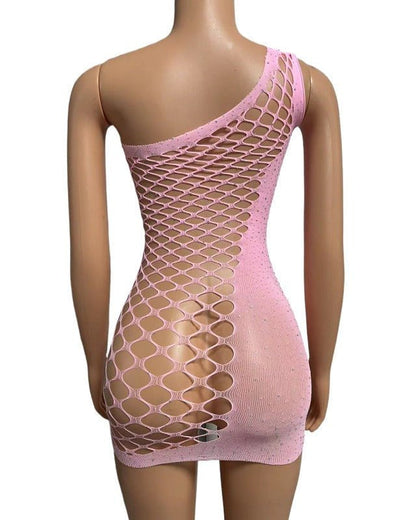 Dazzling Charm Asymmetrical Mesh Lingerie