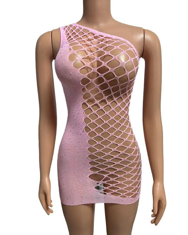 Dazzling Charm Asymmetrical Mesh Lingerie