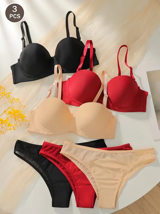 3 Sets Of Bra & Panties