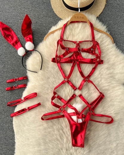 Flirt Game Strong PU Leather Lingerie