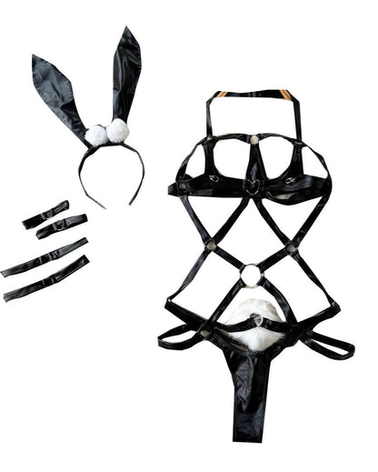 Flirt Game Strong PU Leather Lingerie