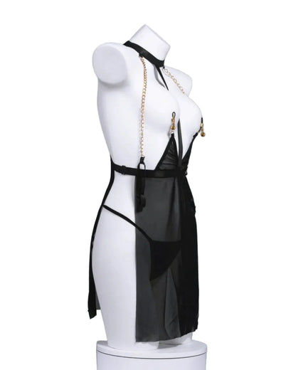 Ethereal Allure Sheer Robe Lingerie Set