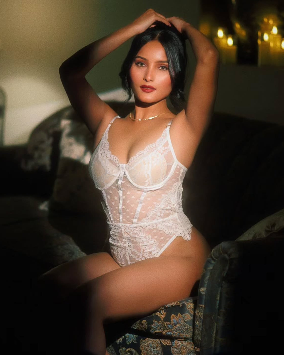 Ethereal Embrace Lace Babydoll Lingerie