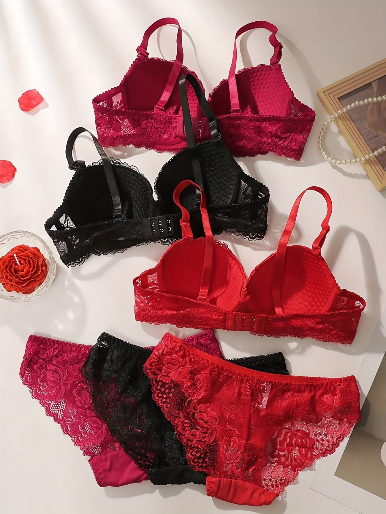 Pack of 6 Women’s Lace Lingerie Set