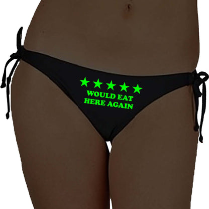 Five-Star Review  Black Satin Glow In The Dark Panty