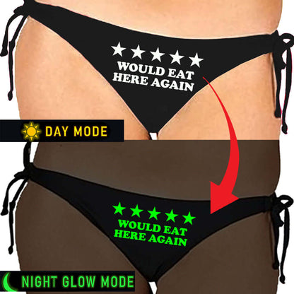 Five-Star Review  Black Satin Glow In The Dark Panty