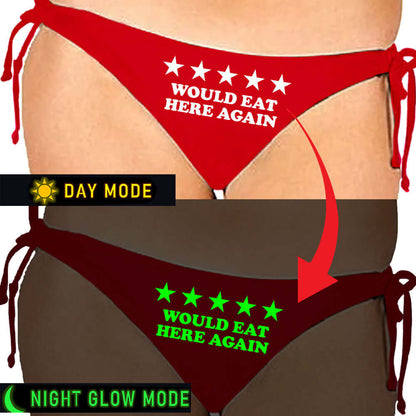 Five-Star Review  Red Satin Glow In The Dark Panty