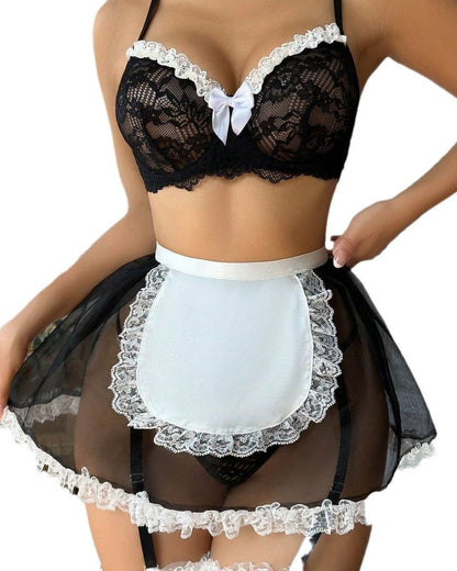 Flirty French Maid Lace Lingerie Set