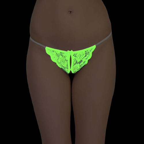 Floral Lace G-String with Glow in the Dark Touch