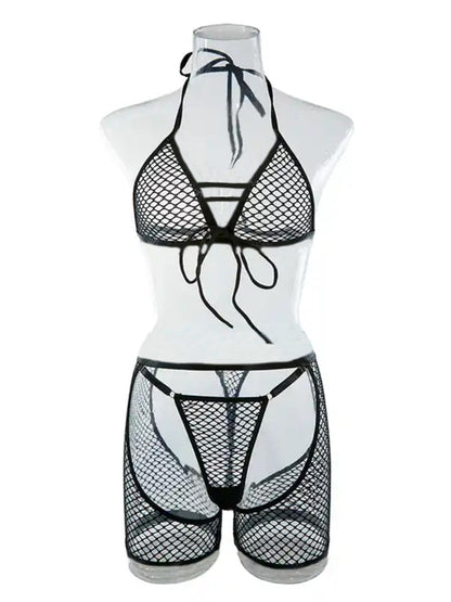 Enticing Hot & Sexy Net Teddy With Rings