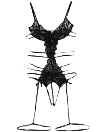 Radiant Rouge Strappy Lace Babydoll Lingerie