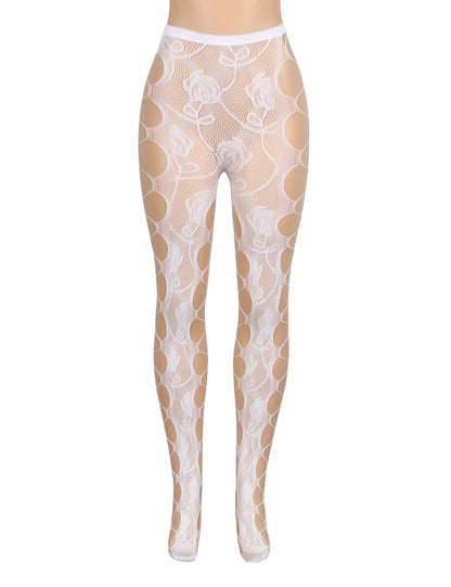 Glow in the Dark Floral Sheer Pantyhose for Women