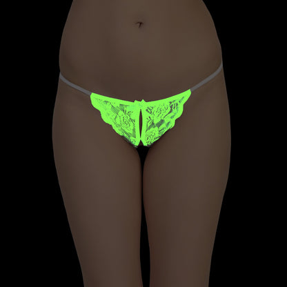 Floral Lace Open Crotch G-String