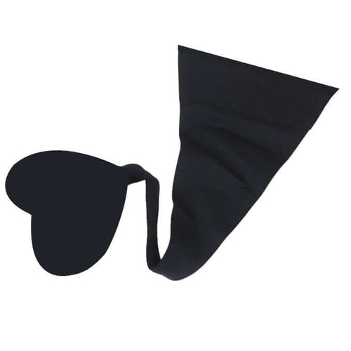 Heart Design Seamless Black C-String Panty