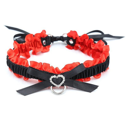 Heartbreaker in Silk Harness-Style Choker & Handcuff Set