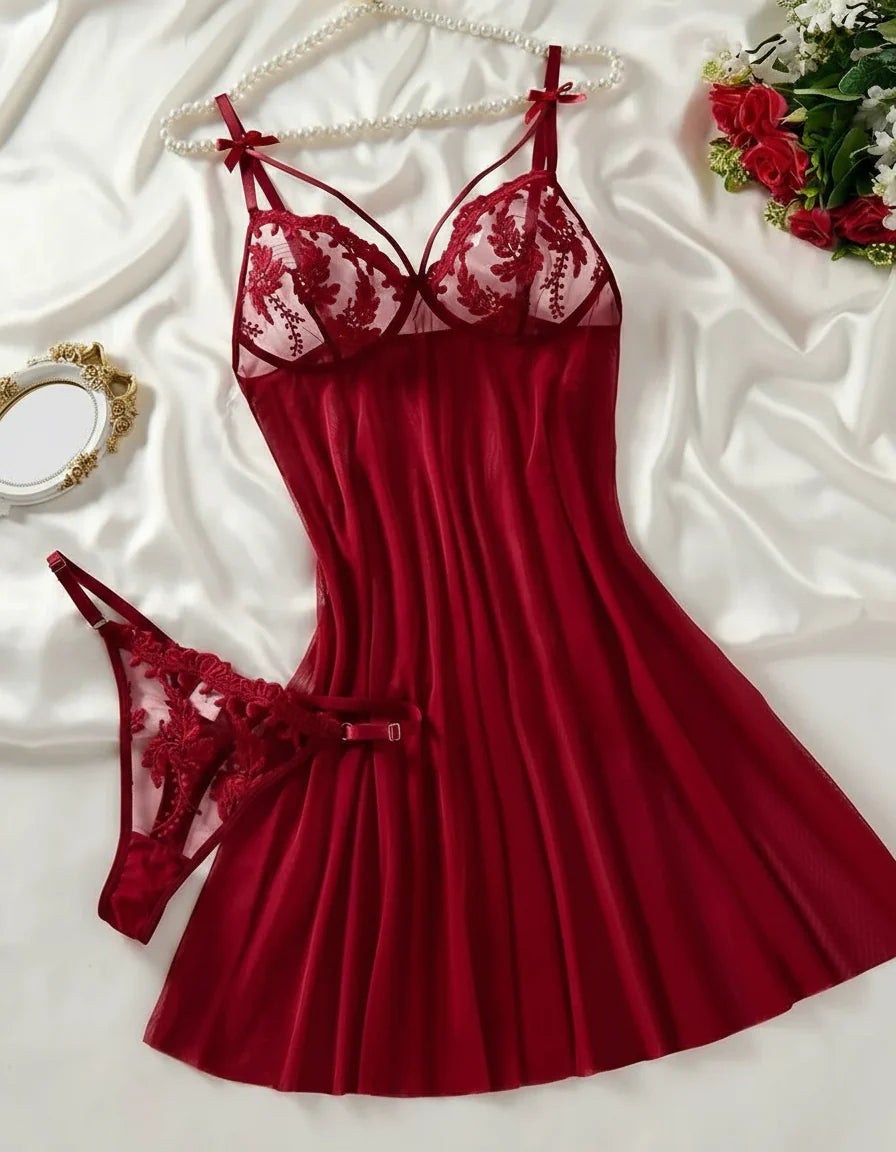 High Stakes Enchantress Sheer Lace Babydoll Lingerie