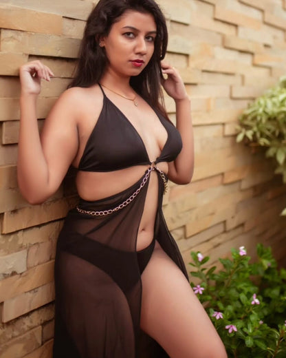 Hotter Than Ever Cutout Long Satin Lingerie