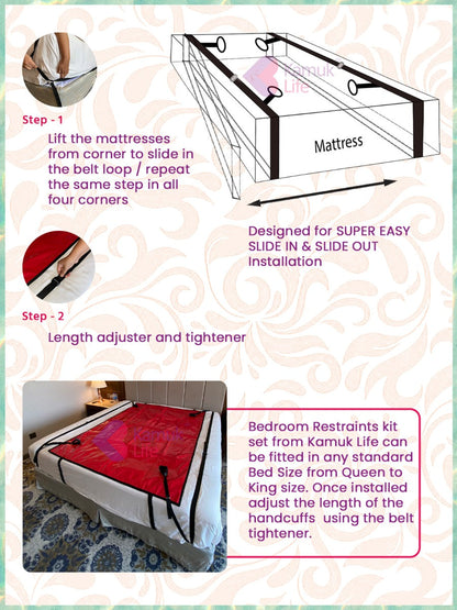 Exotic Red Latex Bed Spread With Restraints