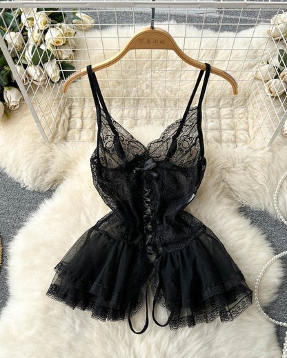 Serene Elegance Lace Babydoll Lingerie