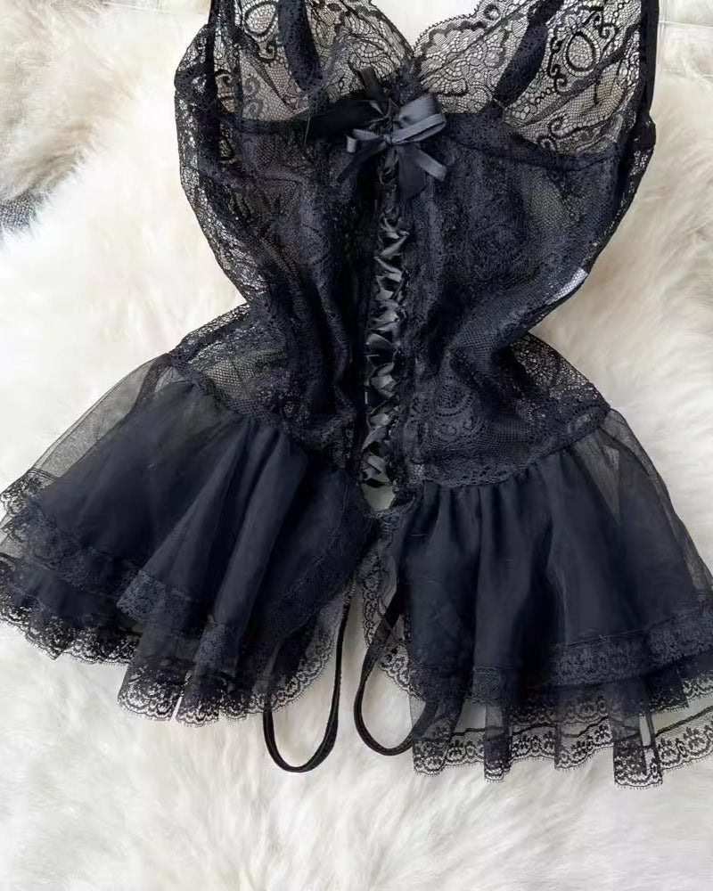 Serene Elegance Lace Babydoll Lingerie