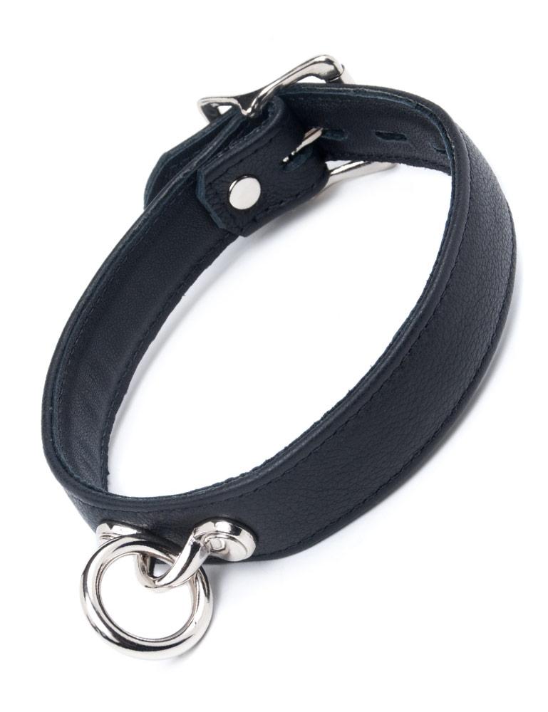 Gothic Leather Choker Ring Collar