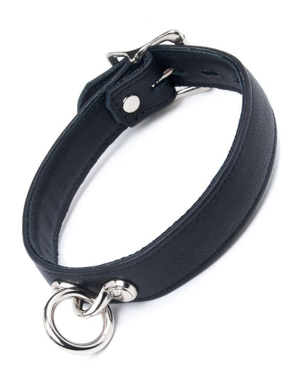 Gothic Leather Choker Ring Collar