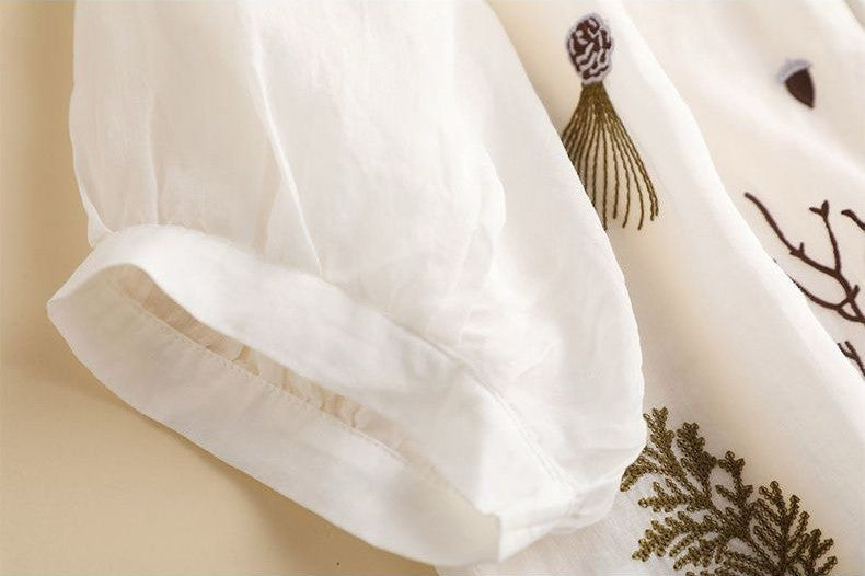 Women’s Oversized Embroidered Cotton Comfort Shirt